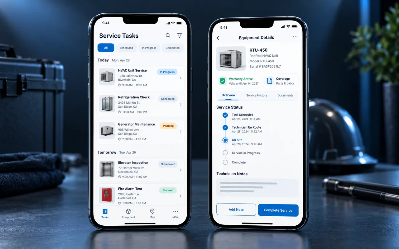Servis ve Garanti Mobil Uygulaması mockup